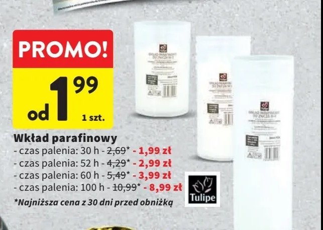 Wkład do znicza parafinowy 230 g 60h Tulipe promocja