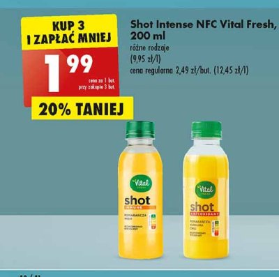 Shot pomarańcza imbir Vital fresh promocja
