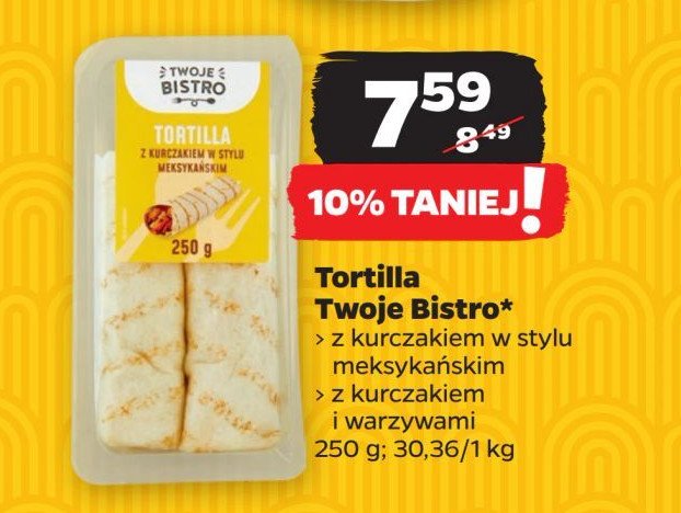 Tortilla z kurczakiem w stylu meksykańskim TWOJE BISTRO promocja