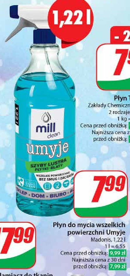 Płyn do szyb umyje Mill clean promocja