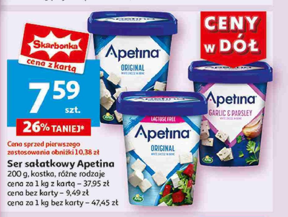 Ser original w kostkach bez laktozy Arla apetina promocja
