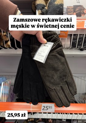 Rękawiczki męskie zamszowe ze skóry naturalnej promocja w Action