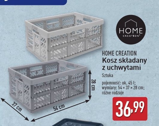 Kosz sk艂adany 45 l wym. 54 x 37 x 28 cm Home creation promocja