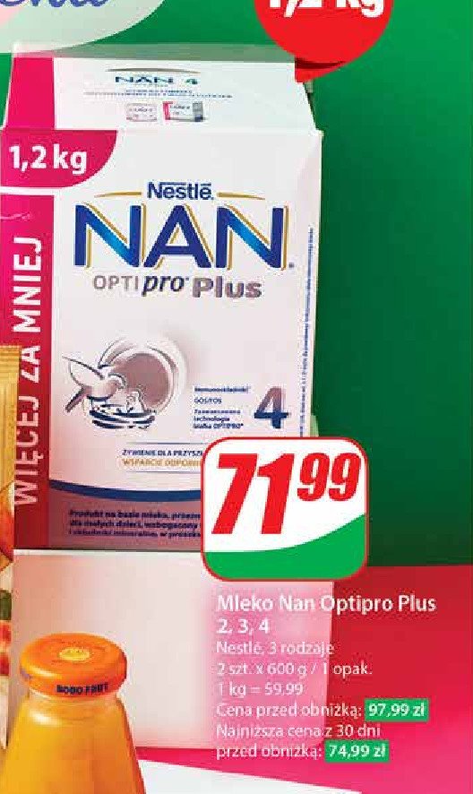 Mleko 3 Nestle nan optipro plus promocja