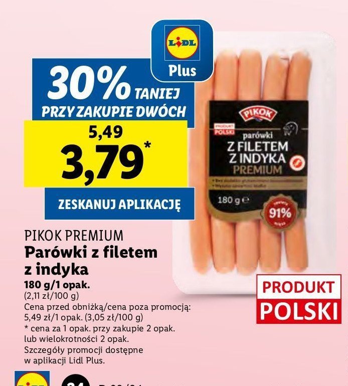 Parówki z indyka Pikok promocja