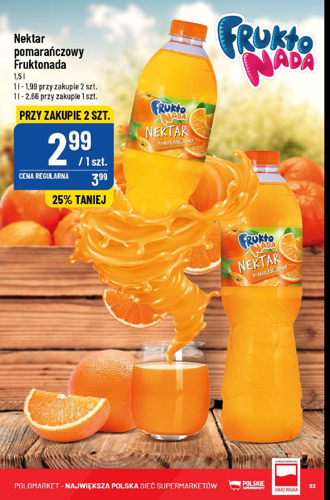 Nektar pomarańczowy Fruktonada promocja
