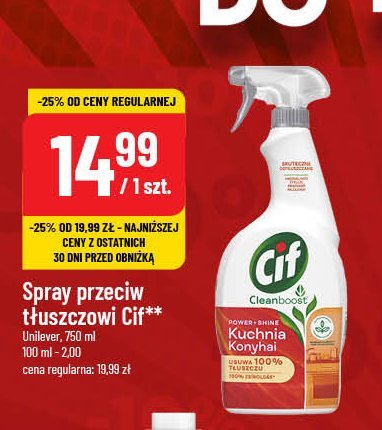 Spray przeciw tłuszczowi Cif promocja w POLOmarket