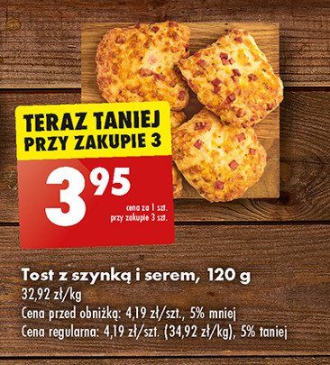 Tost z szynką i serem promocja