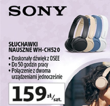 Słuchawki wh-ch520 czarne Sony promocja