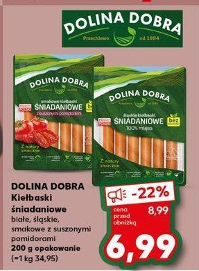 Kiełbaski śniadaniowe z suszonymi pomidorami Dolina dobra promocja
