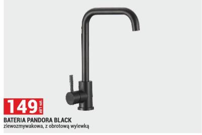 Bateria PANDORA BLACK zlewozmywakowa, z obrotową wylewką promocja w Merkury Market