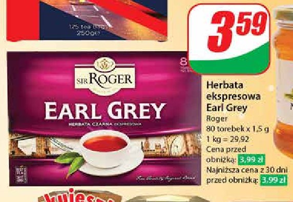 Herbata earl grey Sir roger promocja