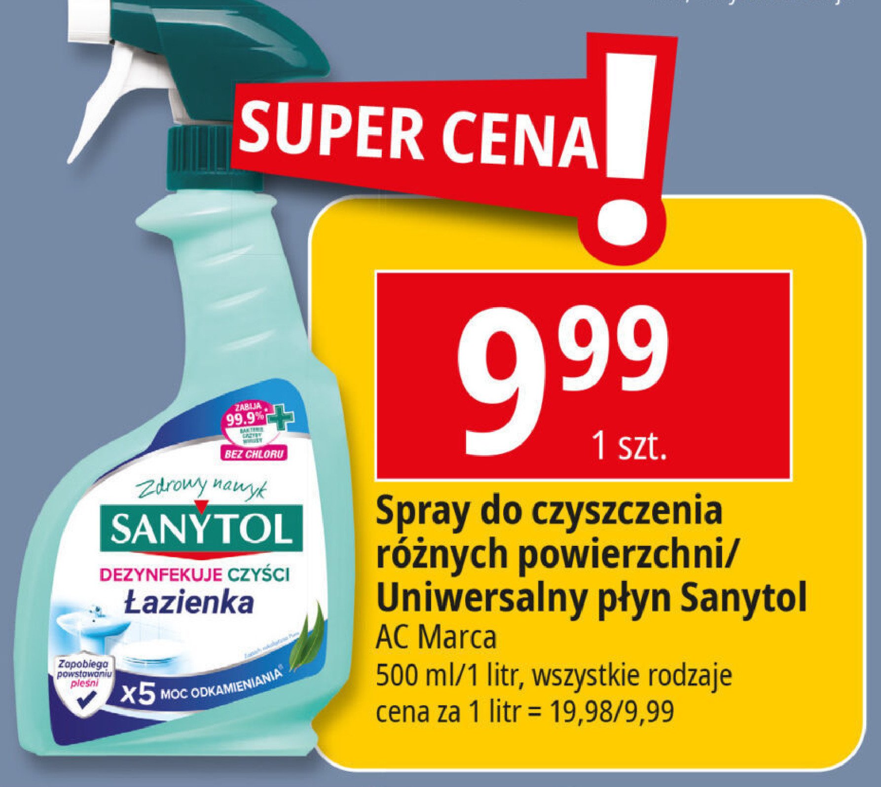 Płyn do dezynfekcji uniwersalny eukaliptus Sanytol promocja