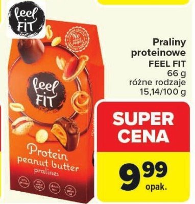 Praliny proteinowe FEEL FIT 66g promocja w Carrefour Market