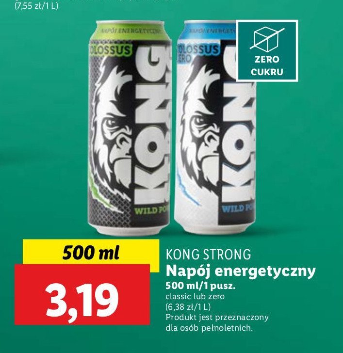 Napój classic Kong strong wild power promocja