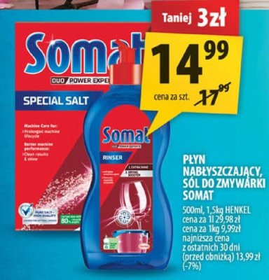 Płyn do zmywania naczyń Somat Special Salt promocja w Arhelan