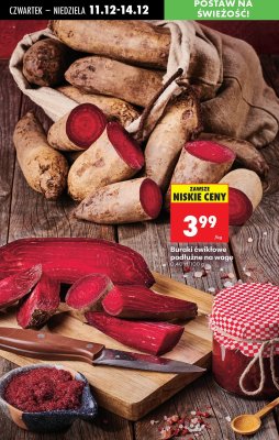 Buraki ćwikłowe podłużne na wagę promocja w Biedronka