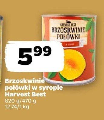 Brzoskwinie połówki w syropie Harvest Best promocja w Netto