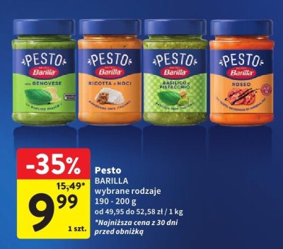 Pesto BARILLA wybrane rodzaje promocja w Intermarche