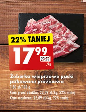 Żeberka wieprzowe extra paski promocja