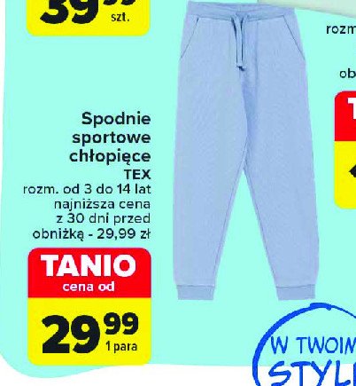 Spodnie sportowe chłopięce Tex promocja