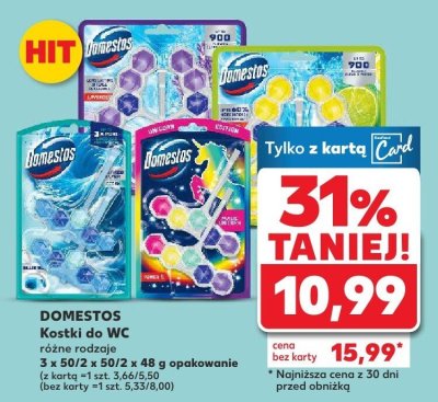 Kostki do WC różne rodzaje Domestos promocja w Kaufland