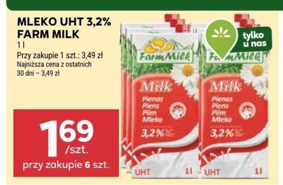Mleko UHT 3,2%  promocja w Stokrotka
