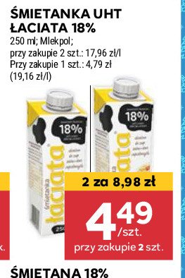 Śmietanka 18 % Łaciata promocja