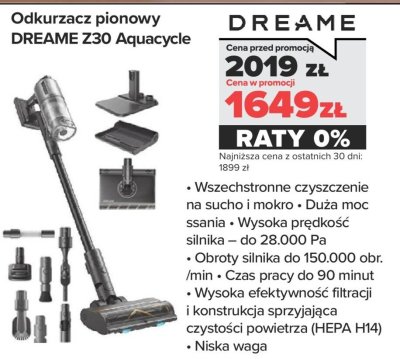 Odkurzacz pionowy Z30 Aquacycle promocja w NEONET