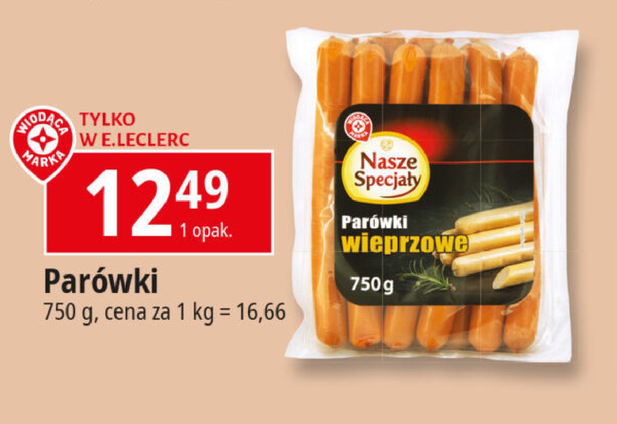 Parówki wieprzowe Wiodąca marka nasze specjały promocja