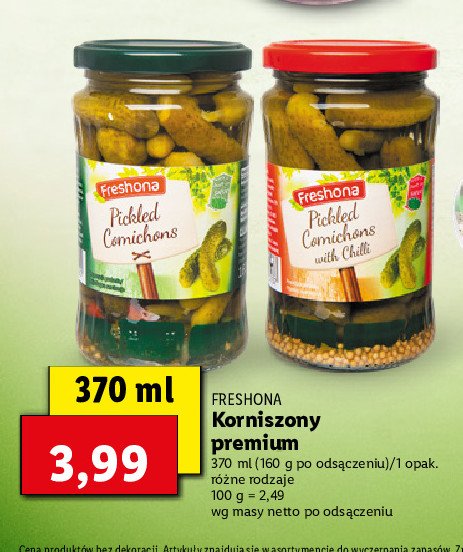 Korniszony premium z chilli Freshona promocja