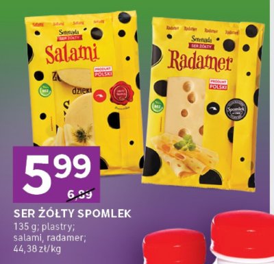 Ser żółty Spomlek Salami promocja w Stokrotka