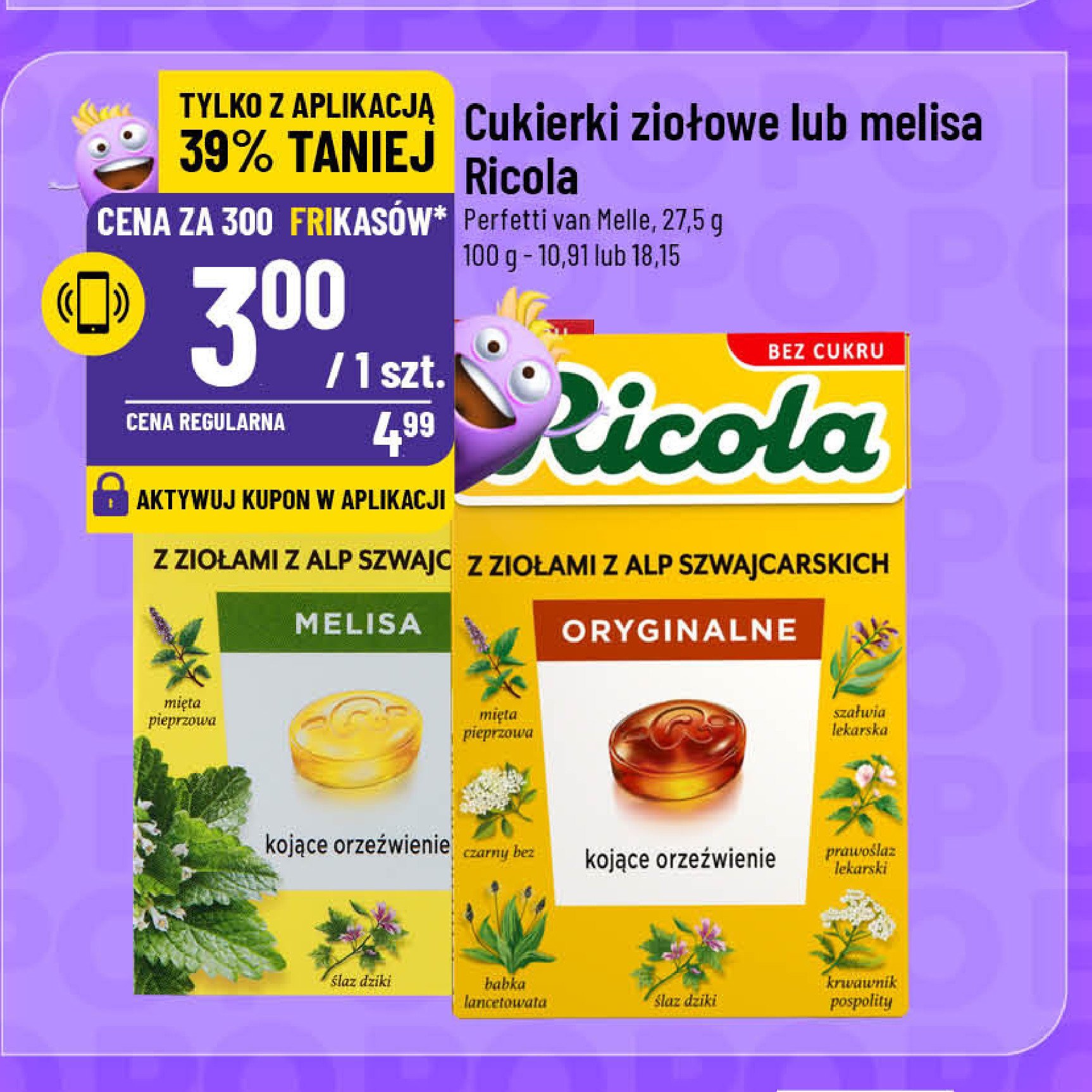 Cukierki ziołowe melisa Ricola promocja w POLOmarket