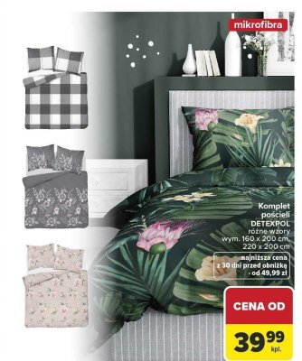 Komplet pościeli mikrofibra różne wzory 160 x 200 cm DETEXPOL promocja w Carrefour