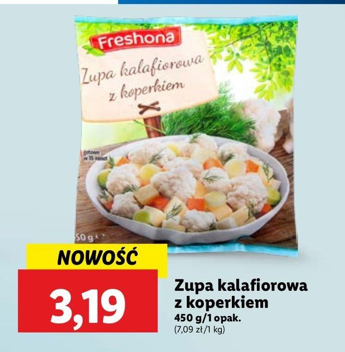 Zupa kalafiorowa z koperkiem Freshona promocja