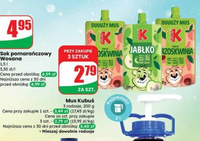 Sok pomarańczowy Wosana promocja w Dino
