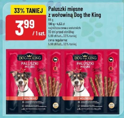 Paluszki mięsne z wołowiną Dog the King promocja w POLOmarket