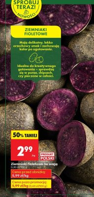 Ziemniaki fioletowe na wagę promocja w Biedronka