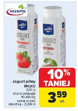 Jogurt truskawka Milko promocja