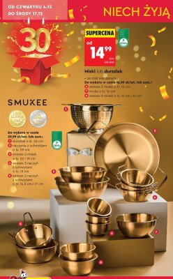 Miski lub durszlak Smukee - zestaw 2 misek o śr. 13 cm i 14 cm promocja w Biedronka