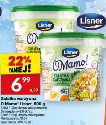 Sałatka warzywna O Mamo! Lisner, 500 g promocja w Twój Market