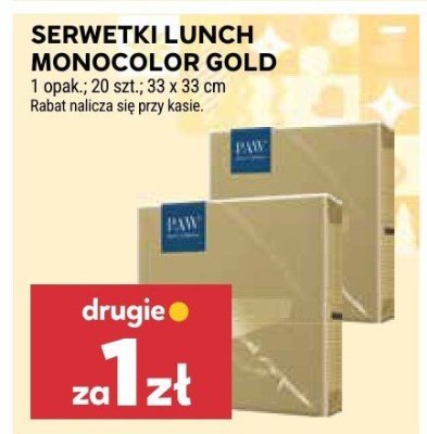 Serwetki lunch Monocolor Gold promocja w Stokrotka