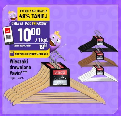 Wieszaki drewniane Vavio promocja w POLOmarket