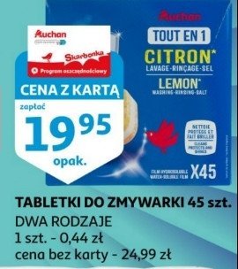 Tabletki wielofunkcyjne do zmywarek citron Auchan promocja