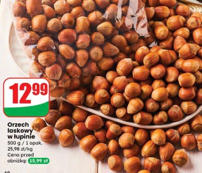 Orzech laskowy w łupinie promocja w Dino