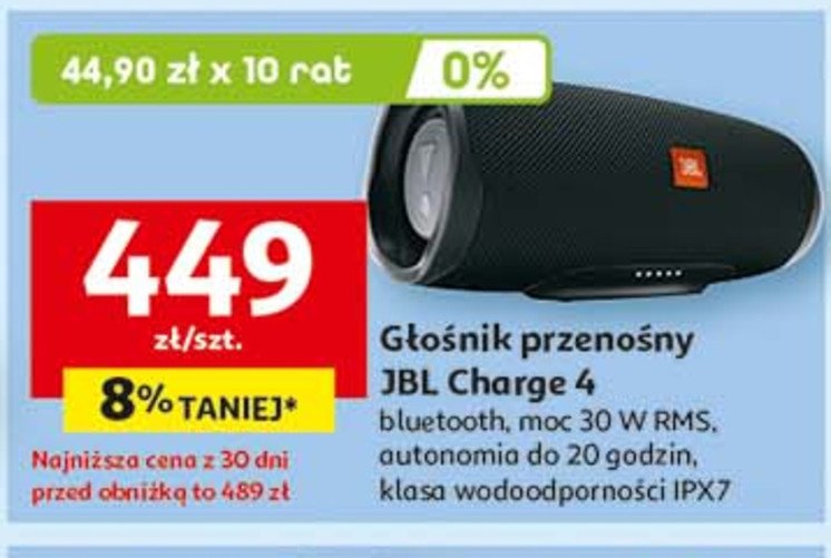 Głośnik charge 4 czarny Jbl promocja