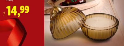 Świeczka zapachowa w kształcie bombki  promocja w Lidl