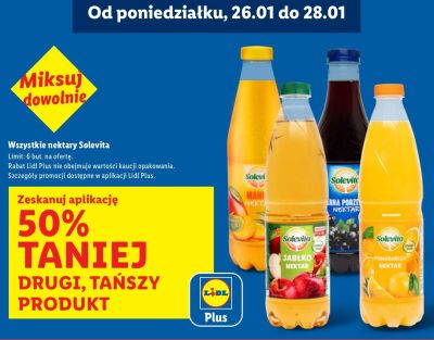 Nektar Solevita różne smaki promocja w Lidl