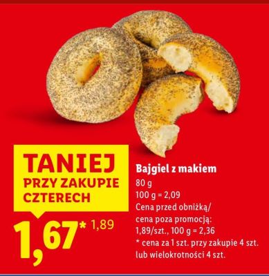 Bajgiel z makiem promocja w Lidl