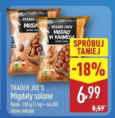 Migdały solone Trader Joe's różne rodzaje promocja w Aldi
